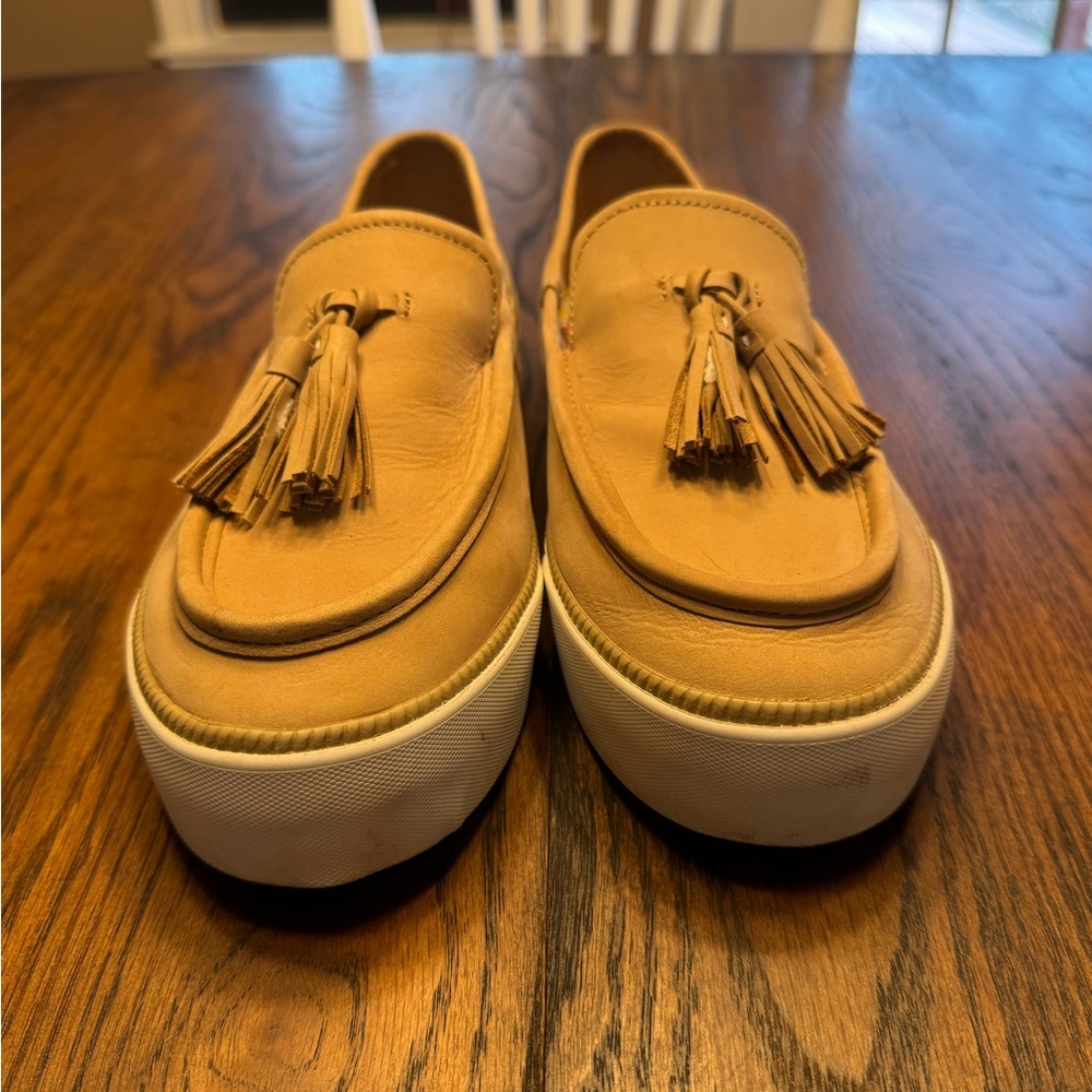 Sperry Women's Beige Tasseled Leather Slip On Comfort Flat Loafers Size 9 - Picture 5 of 12